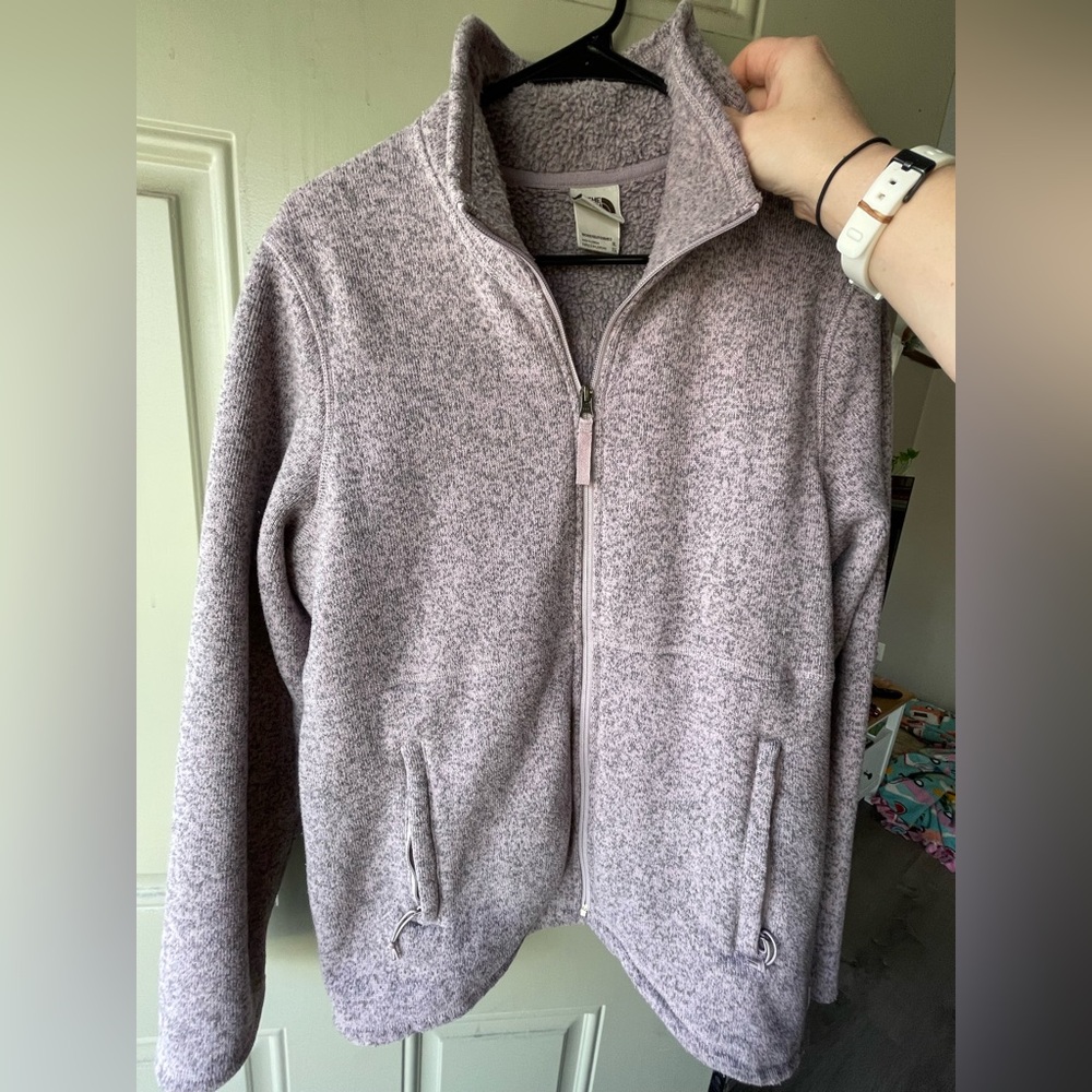 The North Face Heathered Purple Gray zip up